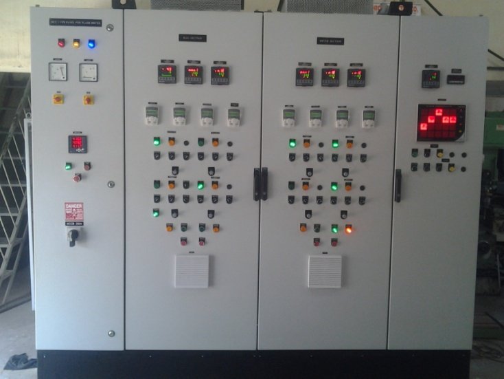 Control panel with meters and switches
