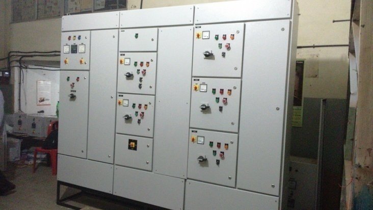 Grey control panel with switches